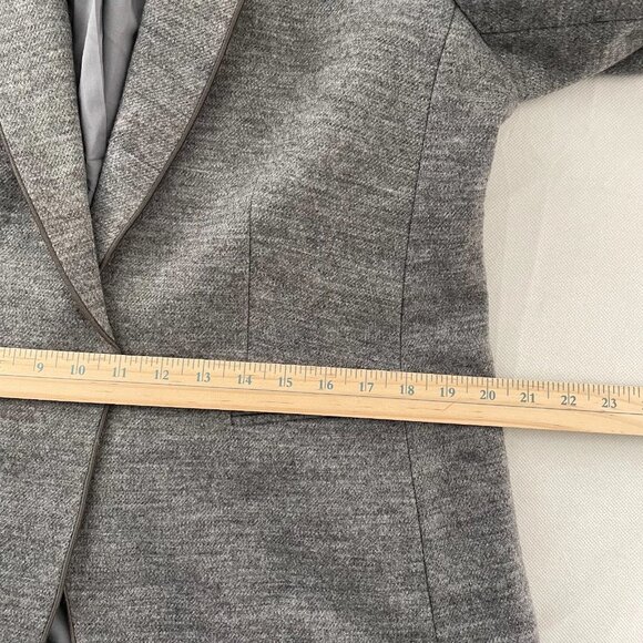 Ann Taylor Womens Gray Single Breasted Melange Wool Blend Hutton Blazer Size 14 - Picture 8 of 10